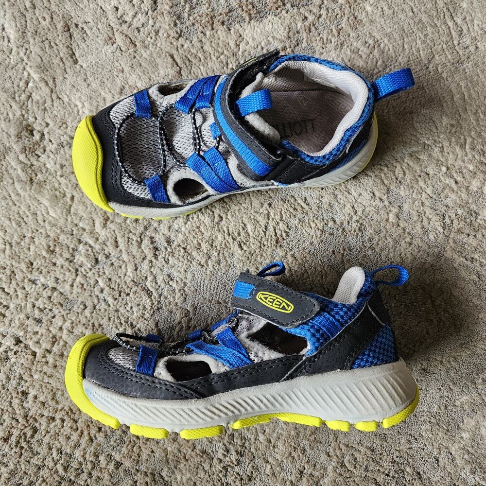 Keen Kids Size 10 Sandals Motozoa Sport Trail Blue And Yellow Shoes